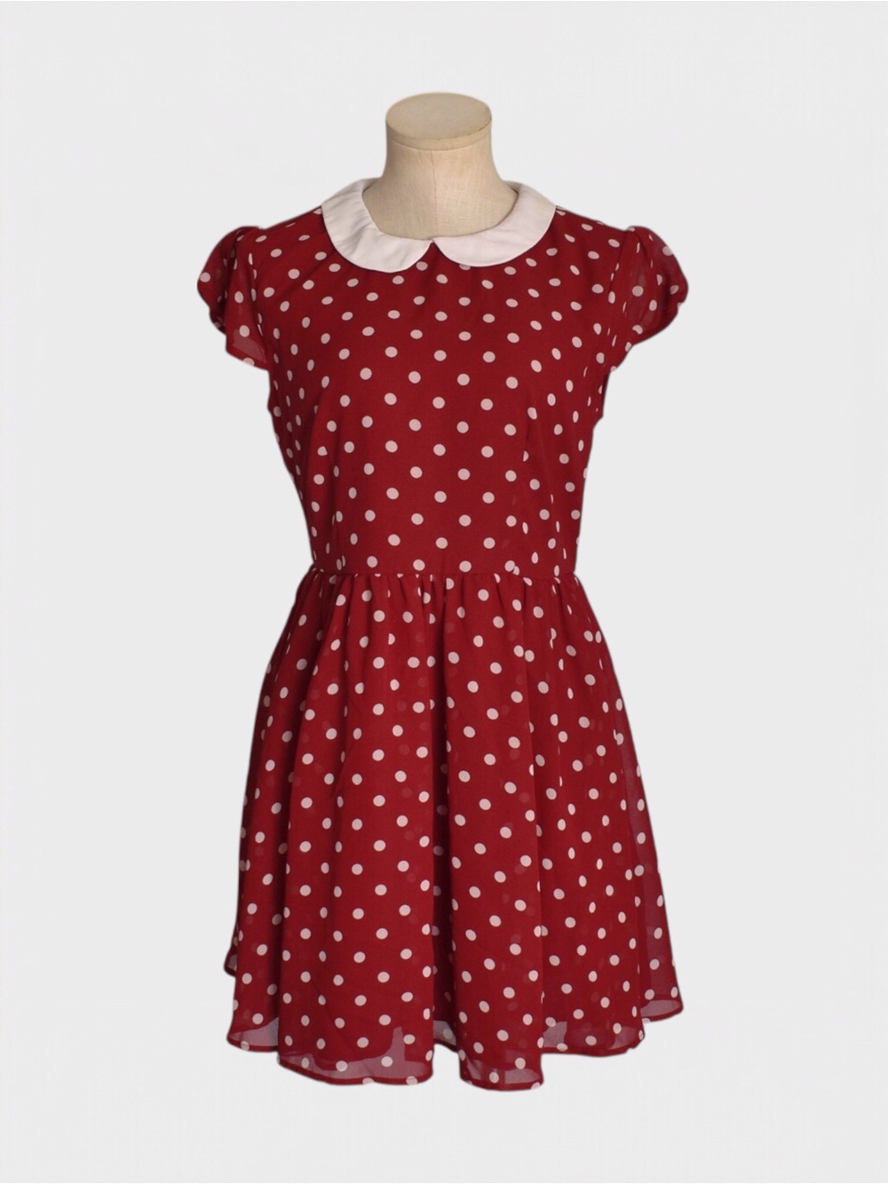 Forever 21 Polka Dot Peter Pan Collar Fit & Flare Mini Dress